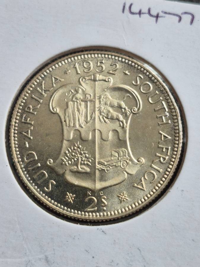 Union 2 Shillings 1952 UNC
