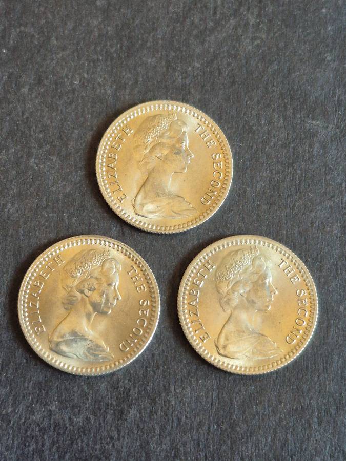 3 x Rhodesia 5 Cents 1964 (excellent condition)