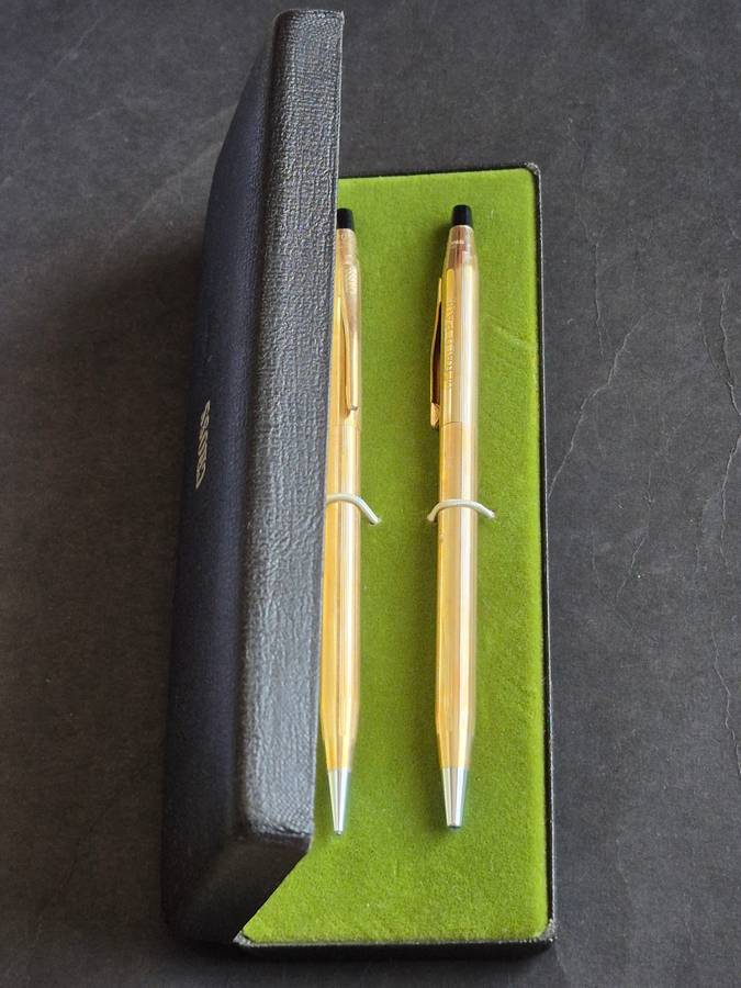 Cross Pen/Pencil Set 1/20 10kts Rolled Gold (engraved)