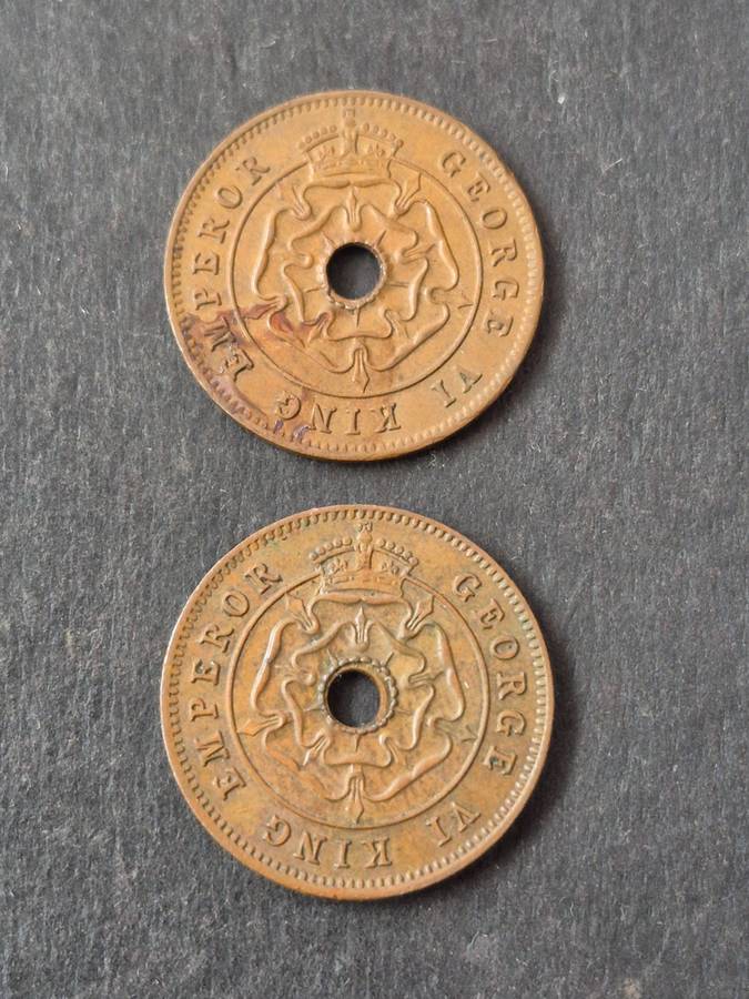 2 x Southern Rhodesia /2 Pennies 1944