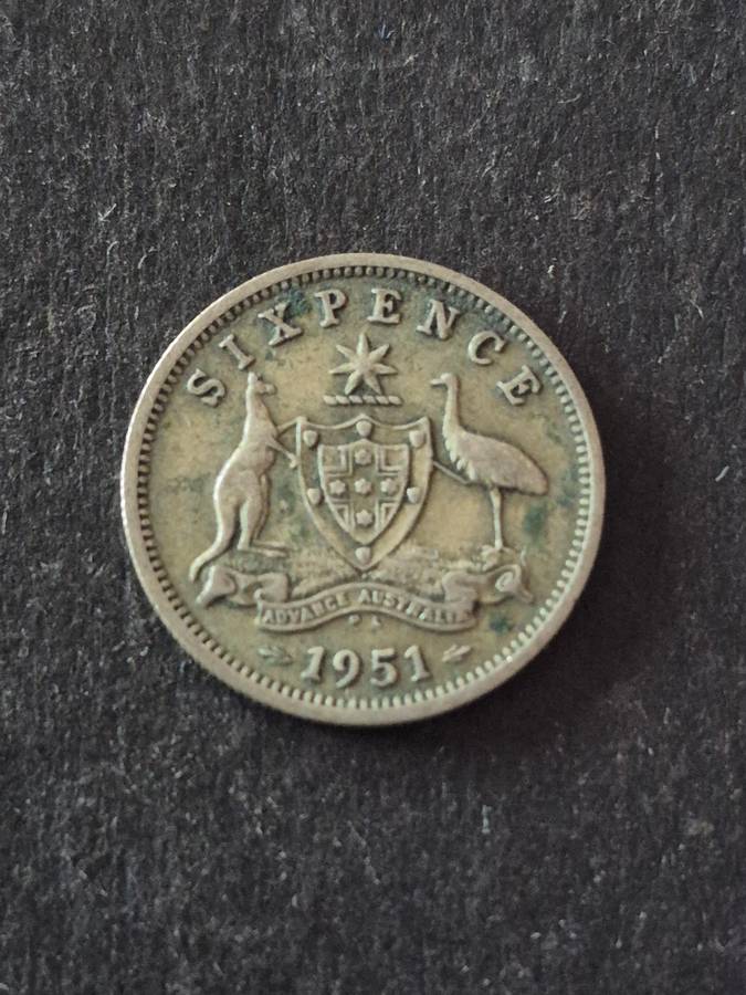 Australia Sixpence 1951 Silver