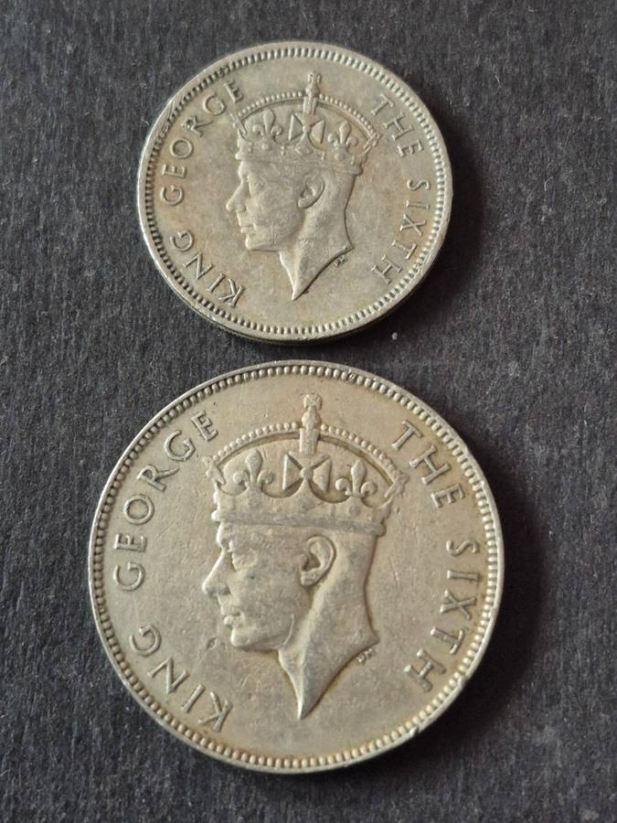 Mauritius 1/2 Rupee and One Rupee 1950