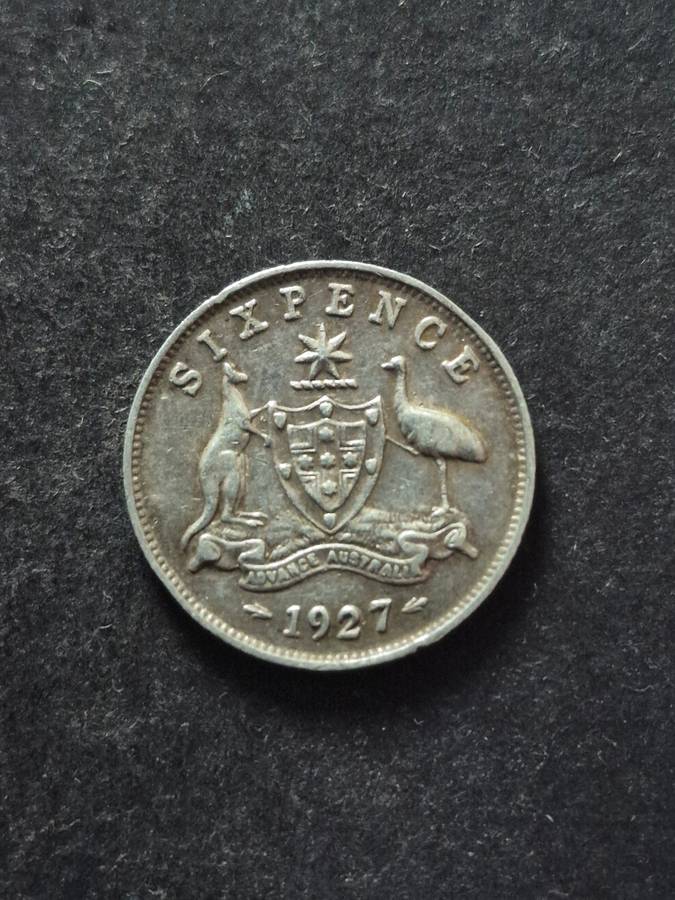 Australia Sixpence 1927 Silver