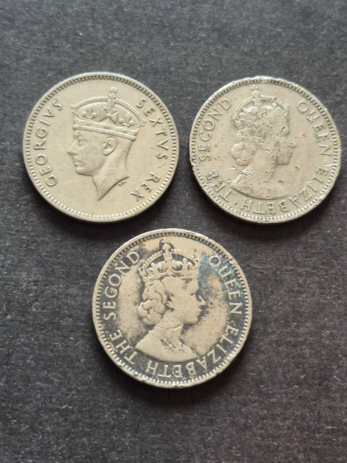 3 x East Africa 50 Cents 1948/1954/1955