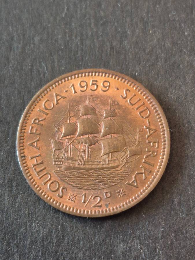 Union 1/2 Penny 1959 EF+/UNC