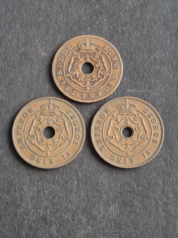 3 x Southern Rhodesia One Pennies,  1 by 1951 and 2 by 1947