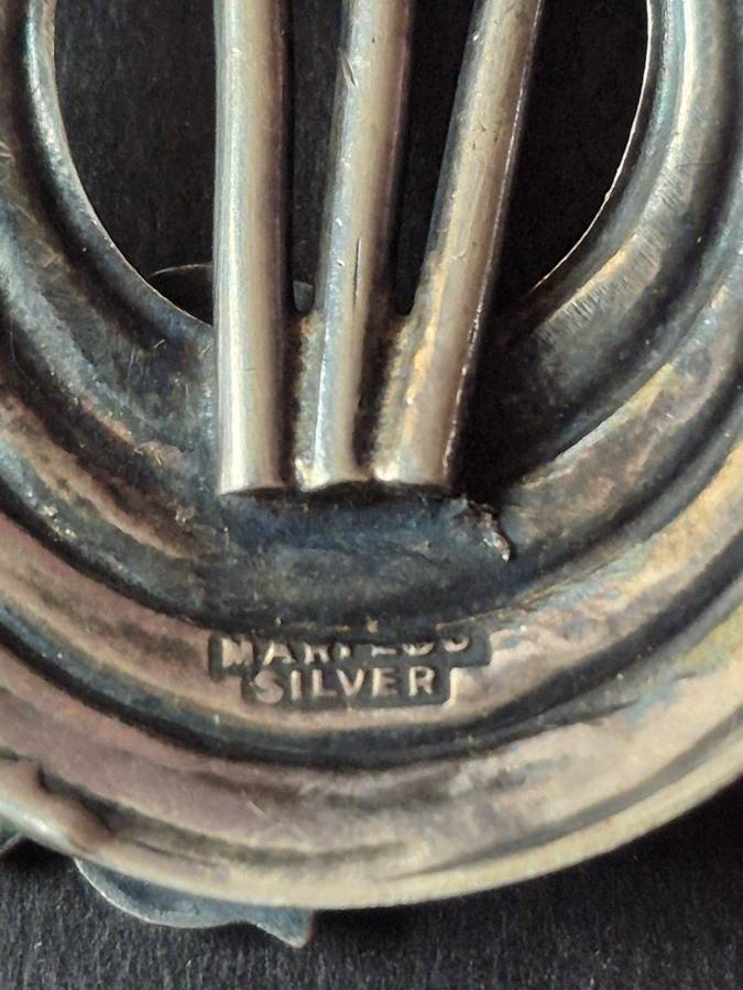 Vintage Sterling Silver 'Mari-Lou' Brooch 15.9g (pin broken)