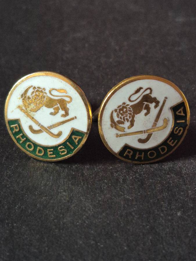 Vintage Enamel Rhodesia Cufflinks