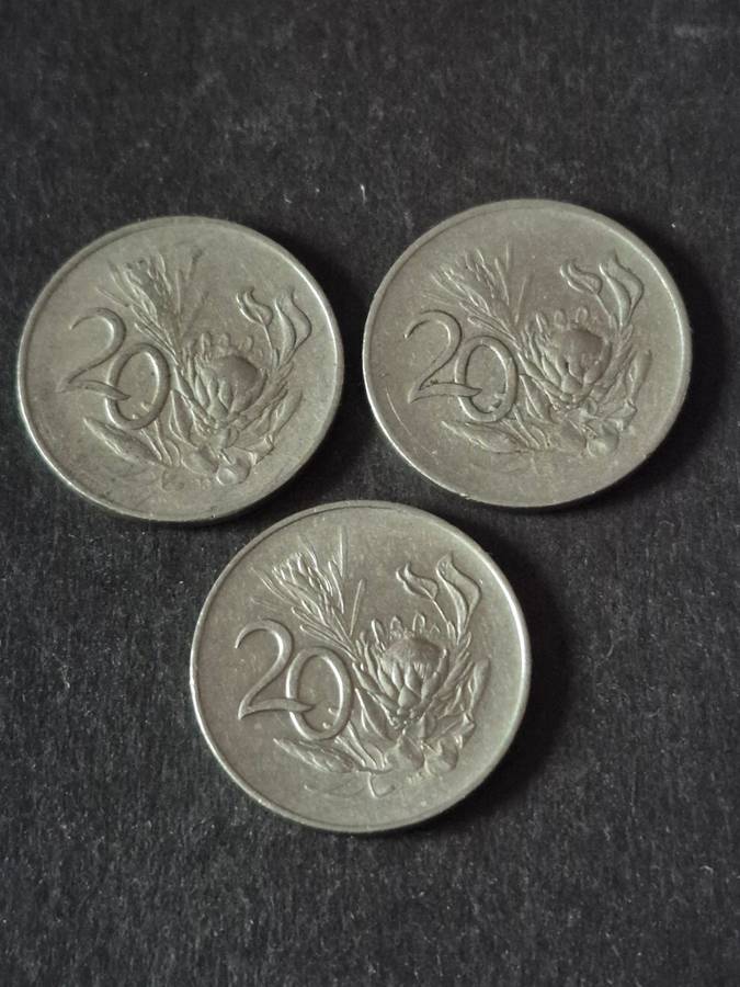 3 x Republic 20 Cents 1965
