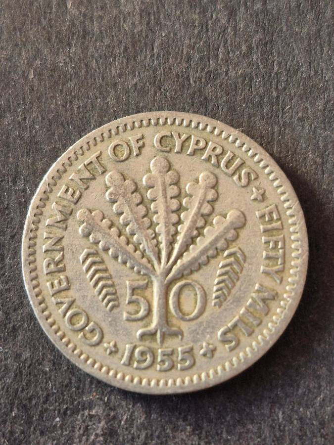 Cyprus 50 Mils 1955