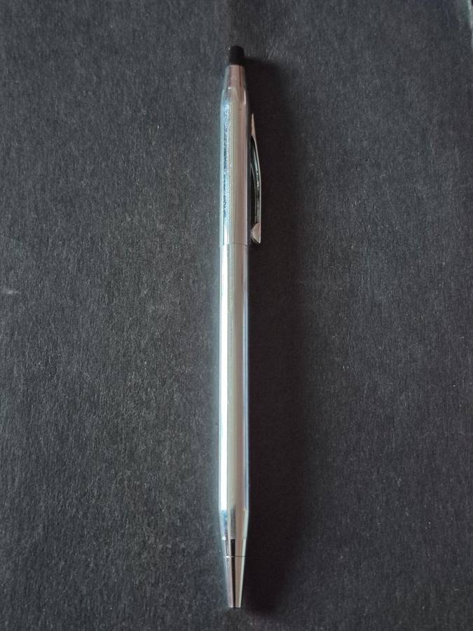 Vintage Cross Chrome Plated Pen - made in Ireland (engraved)