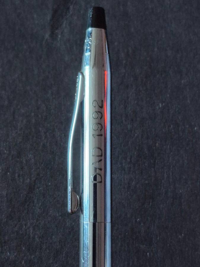 Vintage Cross Chrome Plated Pen - made in Ireland (engraved)
