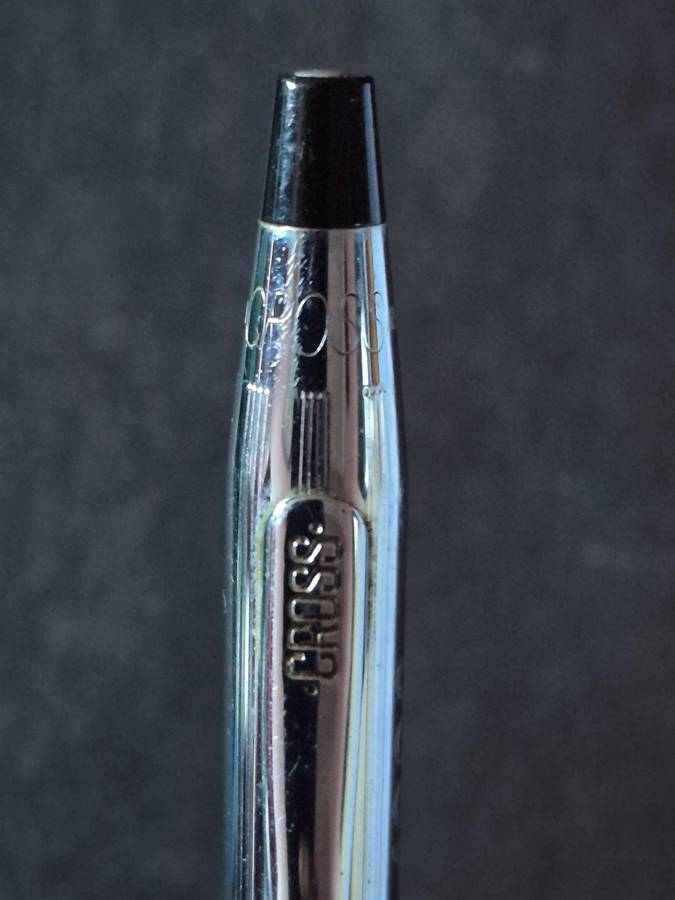 Vintage Cross Chrome Plated Pen - made in Ireland (engraved)