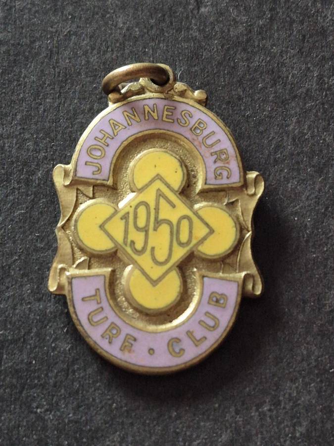 Johannesburg Turf Club Enamel Badge 1950 No. 343