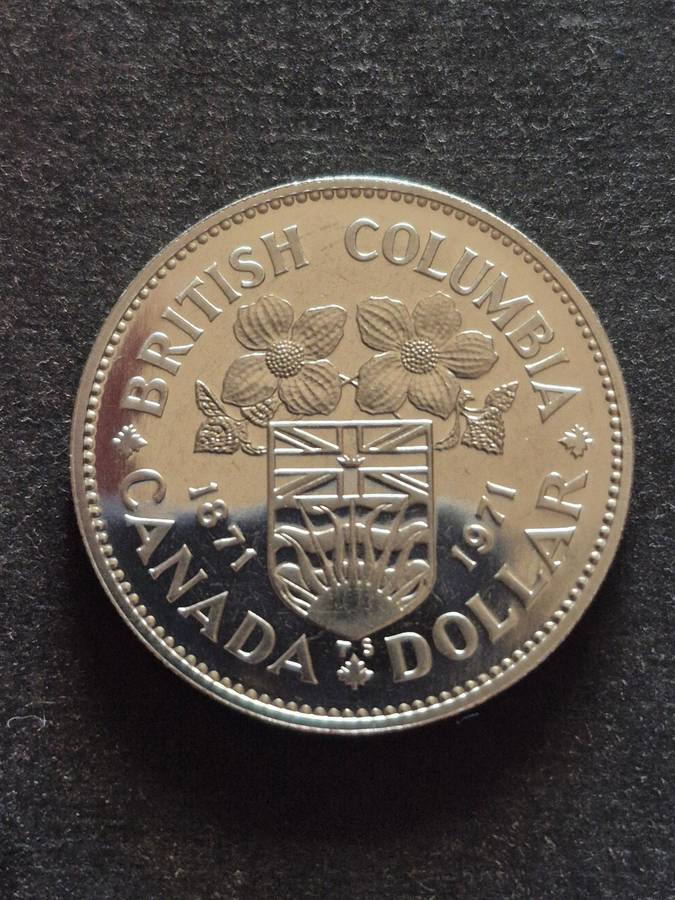 British Columbia Canada Dollar 1871-1971 QE2 (prooflike)