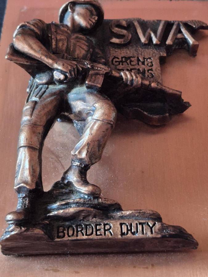 South African Army - original old SADF 'SWA Border Duty' Plaque