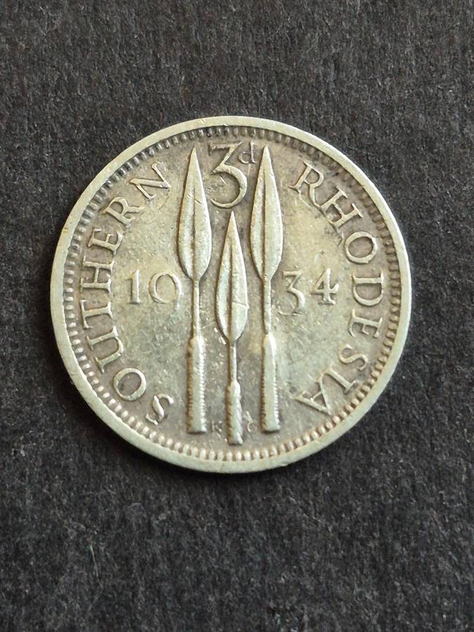 Southern Rhodesia Threepence 1934 Silver