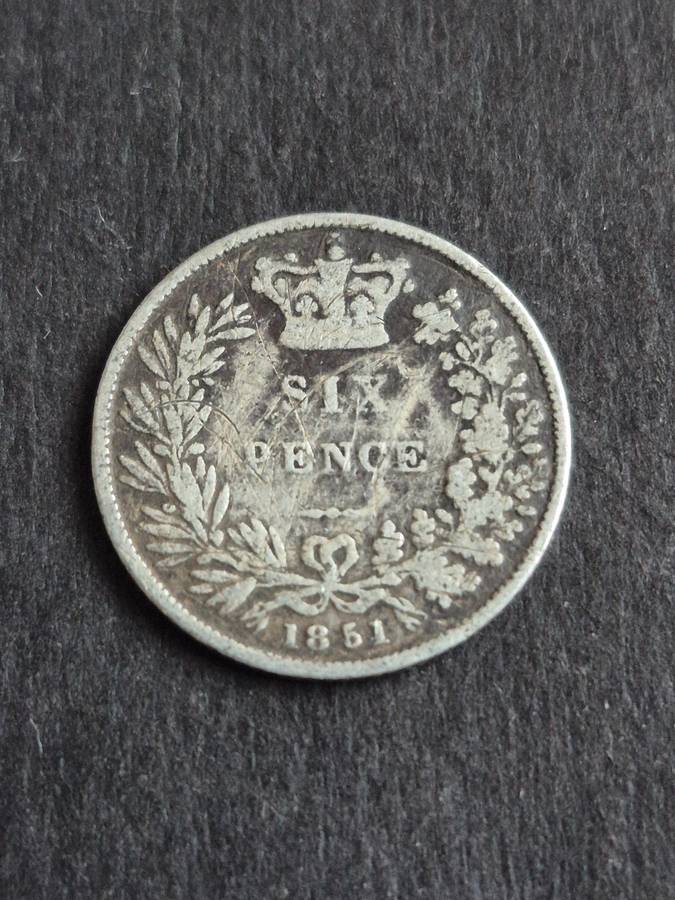 UK Sixpence 1851 Silver