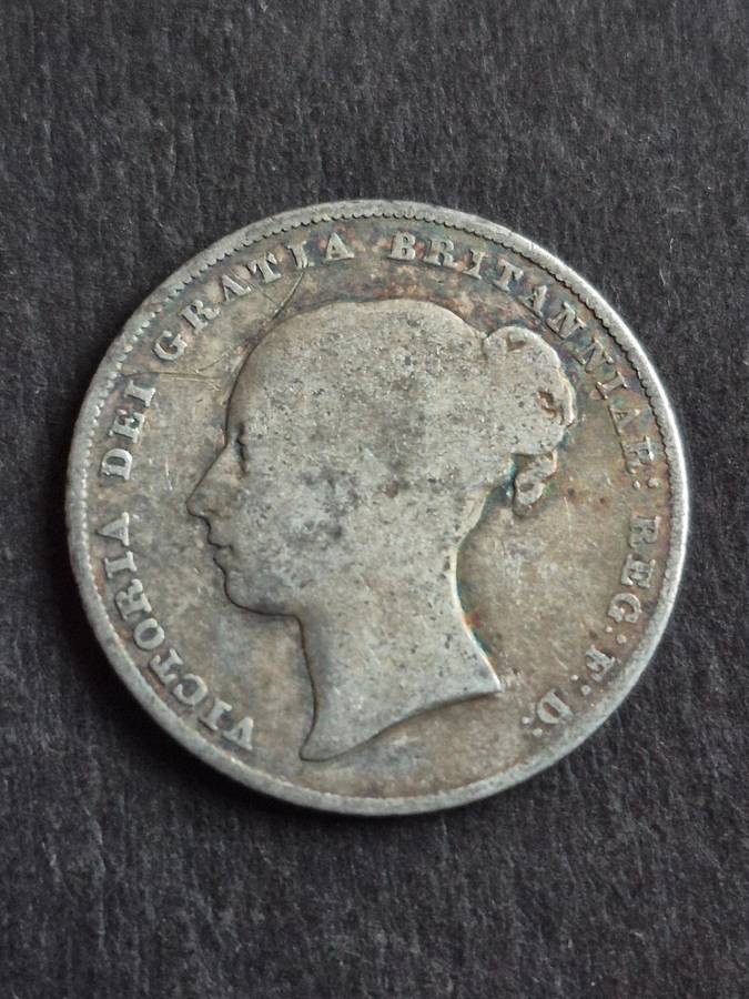 UK Queen Victoria Younghead One Shilling 1857 Silver
