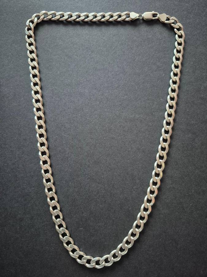 .925 Heavy Silver Curb Links Chain 59.3g 575mm