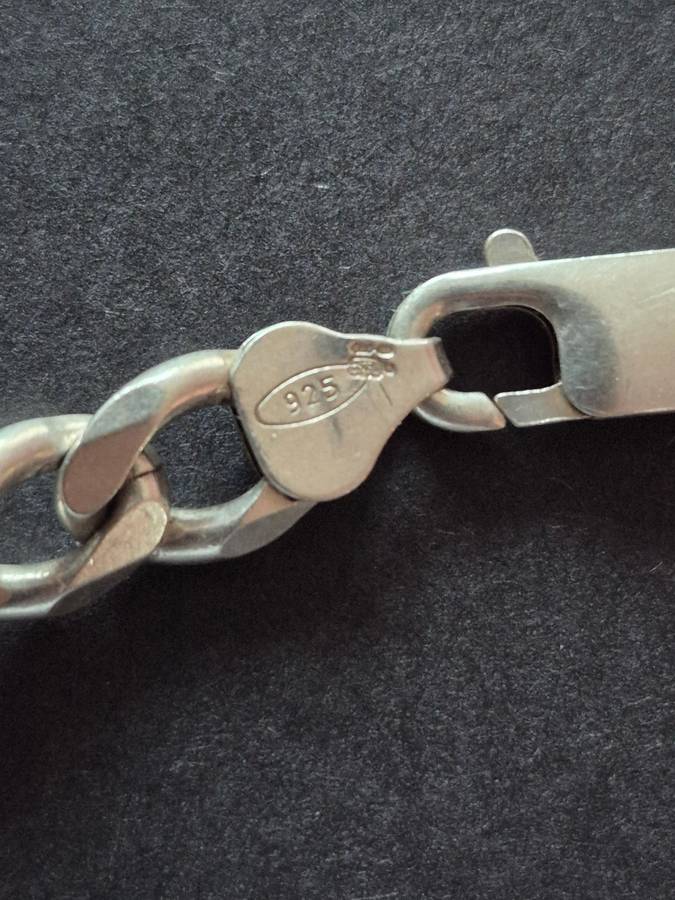 .925 Heavy Silver Curb Links Chain 59.3g 575mm