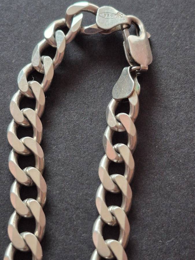 .925 Heavy Silver Curb Links Chain 59.3g 575mm