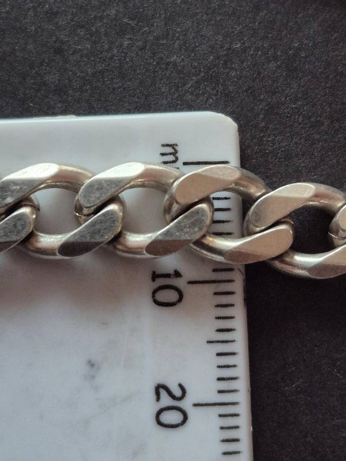 .925 Heavy Silver Curb Links Chain 59.3g 575mm