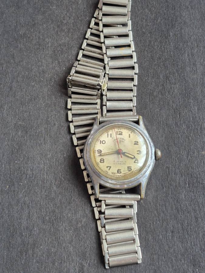 Vintage Rotary 15 Jewels Incablock Mechanical Wrist Watch (untested) balance wheel spins
