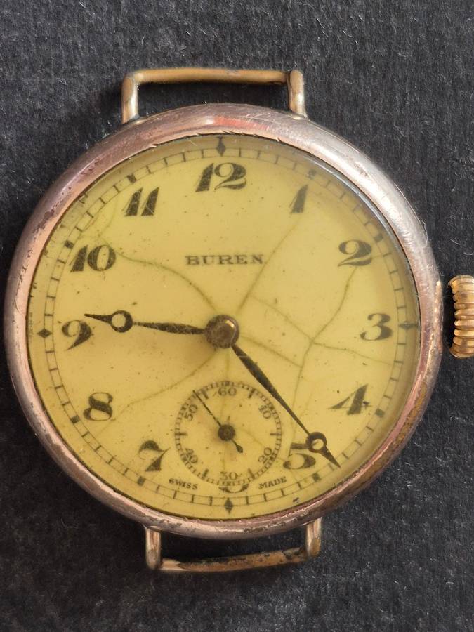 Vintage Buren Rolled Gold Mechanical Wrist Watch (not working)