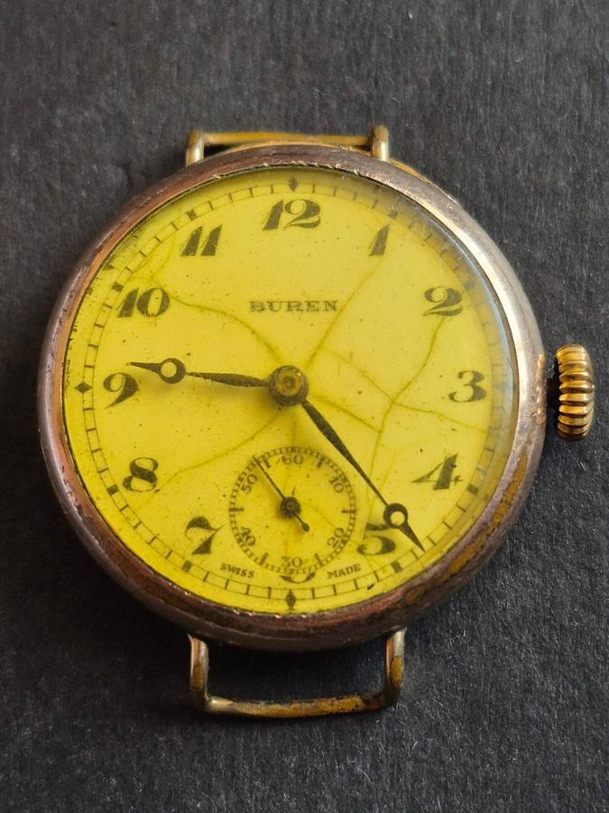 Vintage Buren Rolled Gold Mechanical Wrist Watch (not working)