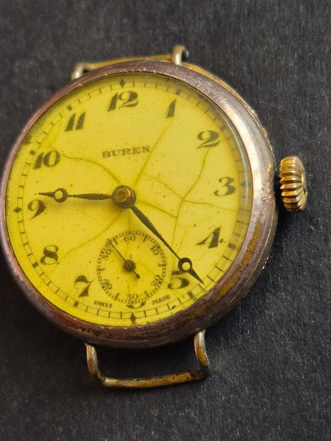 Vintage Buren Rolled Gold Mechanical Wrist Watch (not working)