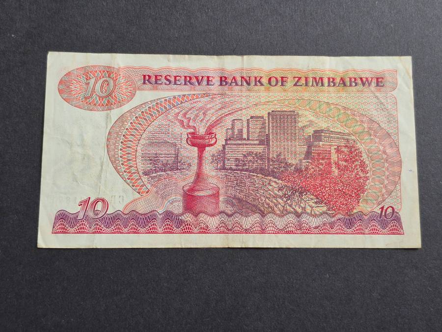 Reserve Bank of Zimbabwe 10 Dollars Harare 1983