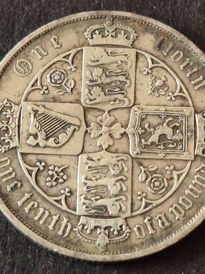 Great Britain's Gothic Florin 1876 Silver - scarce date