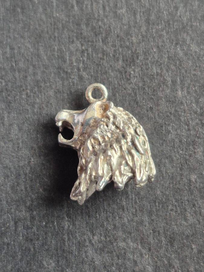 Vintage Sterling Silver Lionhead Charm 3.29g