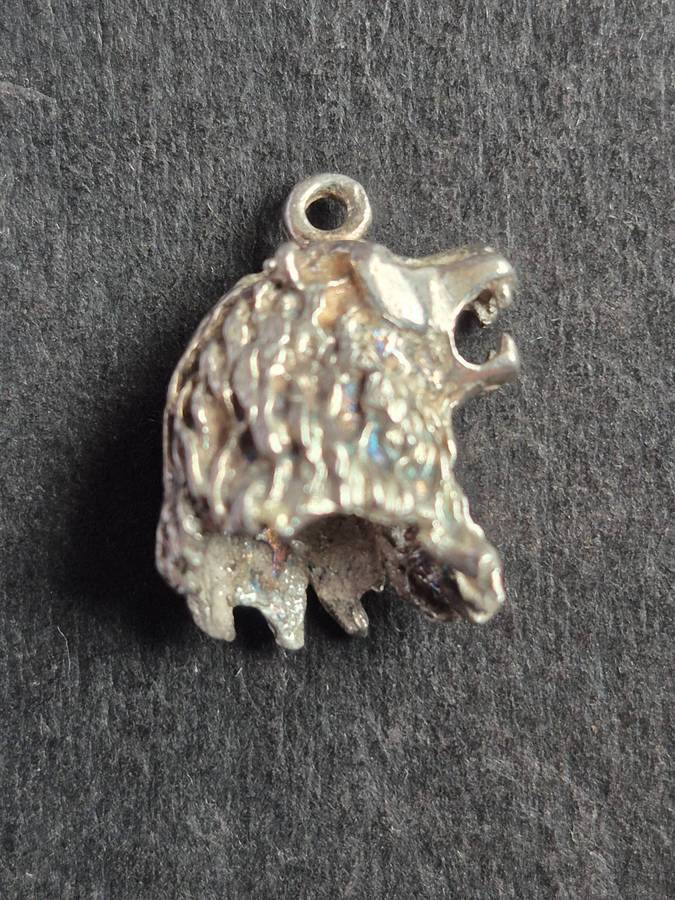 Vintage Sterling Silver Lionhead Charm 3.29g