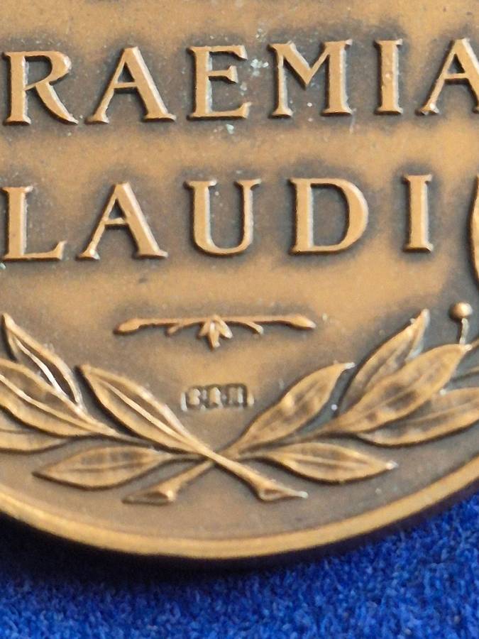 SA Mint Bronze Medallion King Edward VII School SUA Praemia Laudi 45mm x 45mm