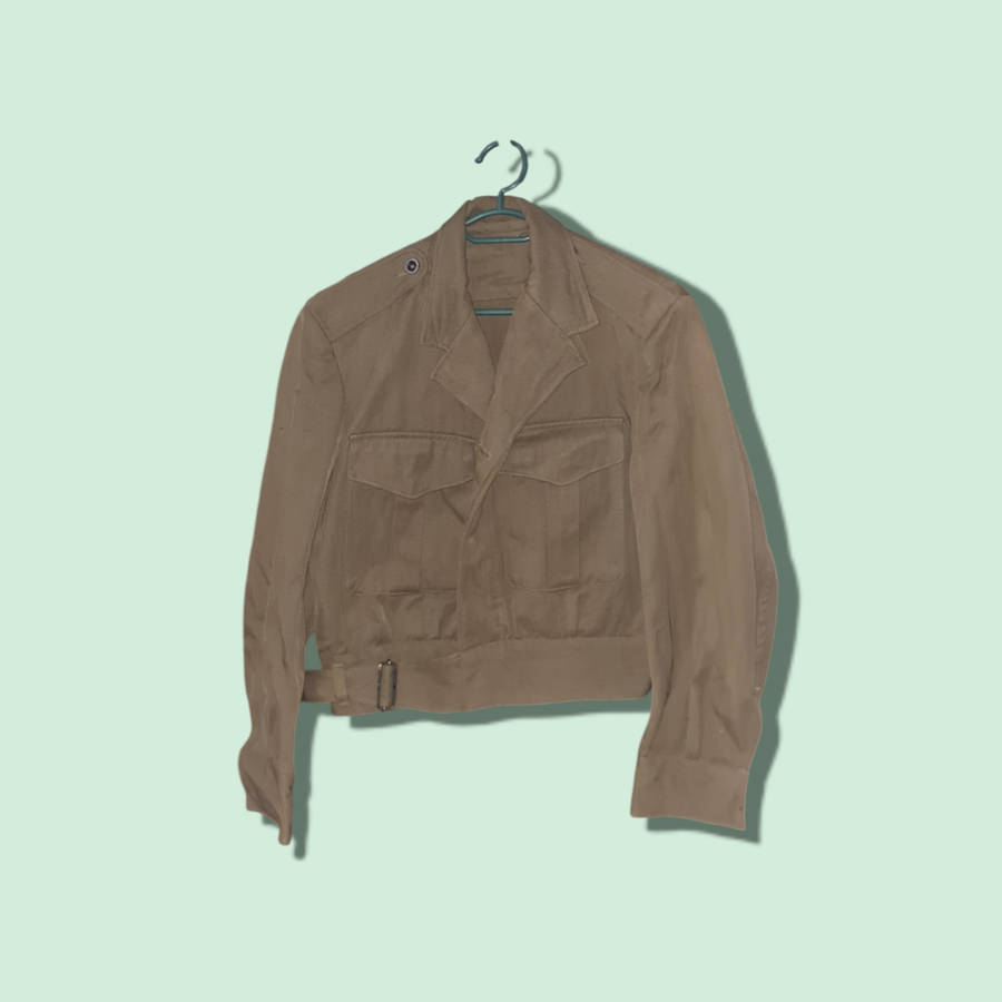 ORIGINAL MILITARY ISSUE BUNNY JACKET WITH MILITARY & PURE WOOL LABELS-SIZE MEDIUM