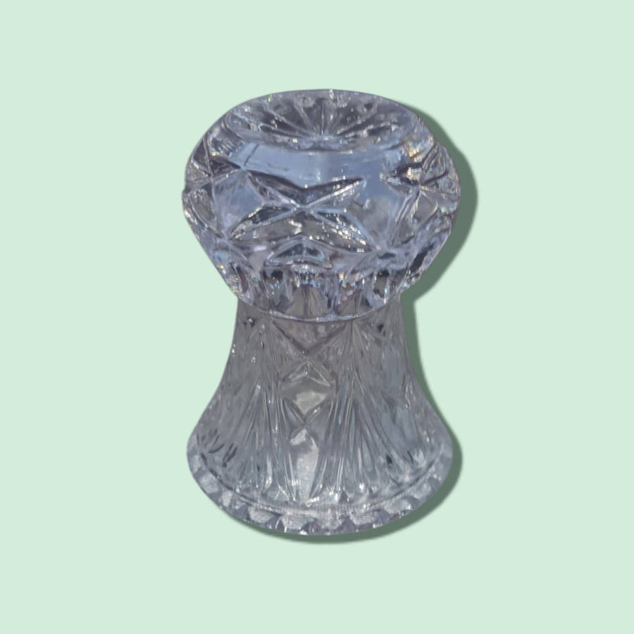 Vintage 1950s Clear Lead Crystal Pineapple Cut Made in Germany Toothpick Holder