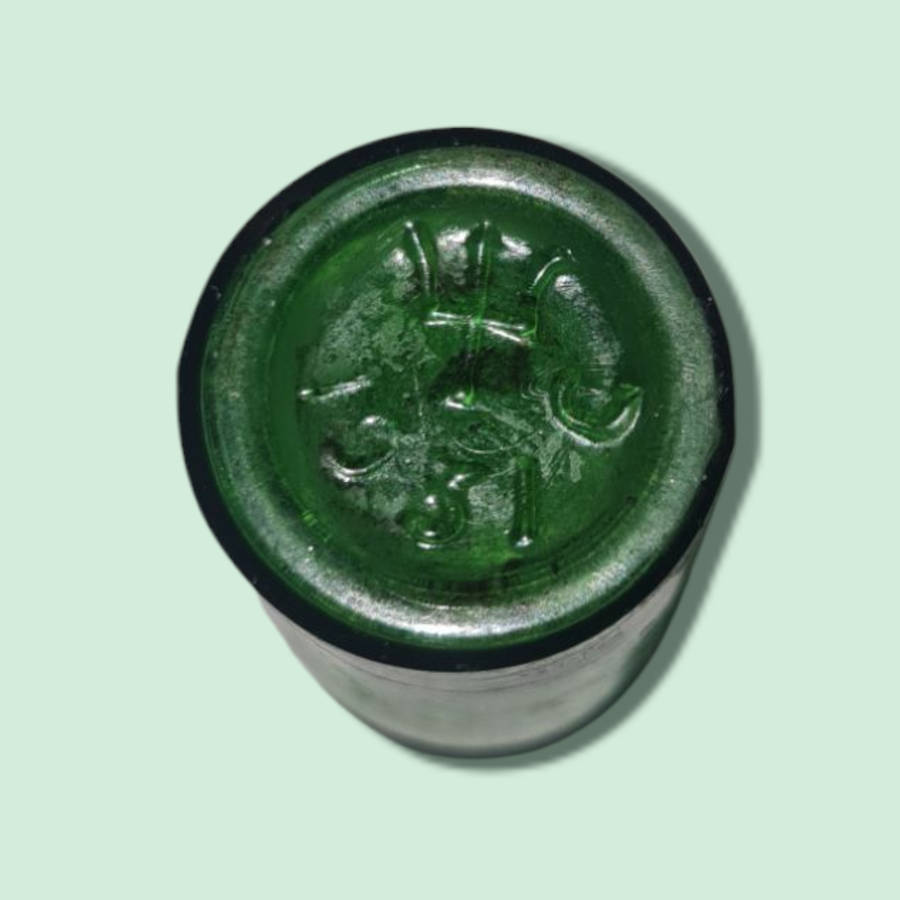 Mini Vintage Emerald Green Bottle
