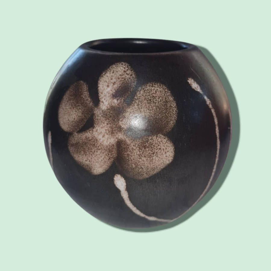 Brown Round Bud Vase