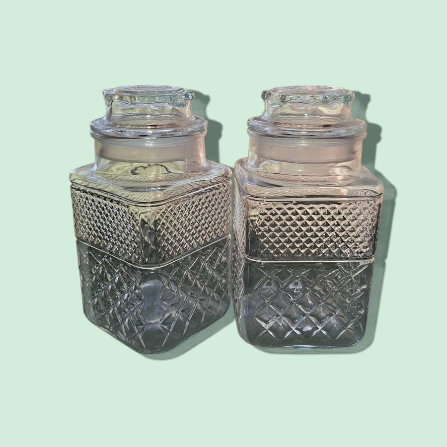 Glass Canister Square Base