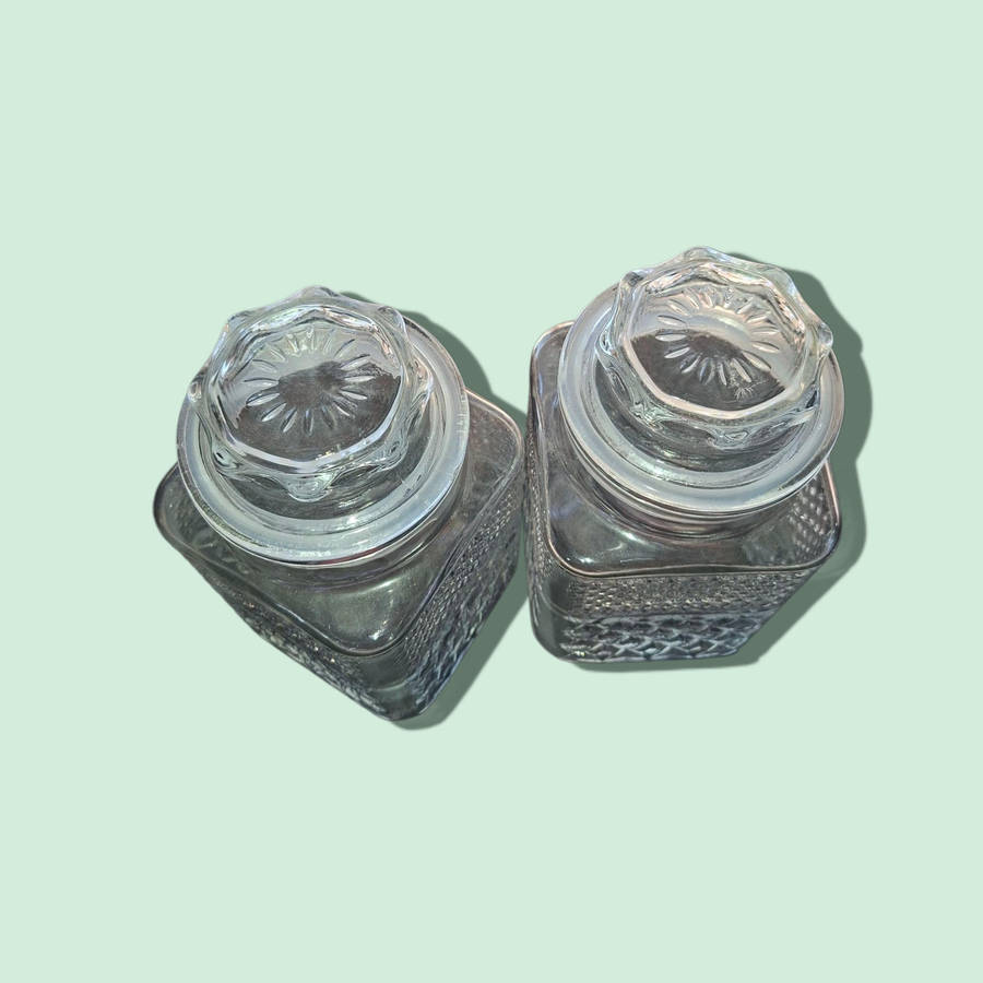 Glass Canister Square Base