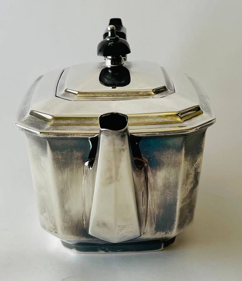 Art Deco silver plated tea pot