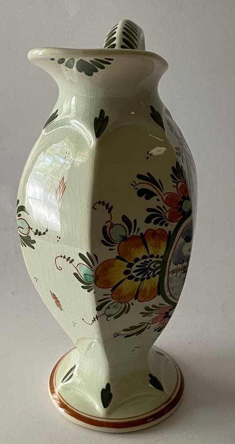 Stunning coloured Delft blue hand painted jug