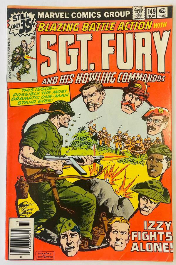 Marvel Comics Blazing battle action with SGT. Fury and his howling commandos #149 issued Nov 1978