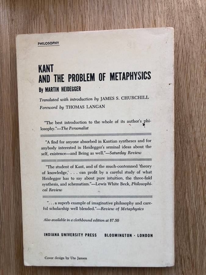 Martin Heidegger - Kant and the Problem of Metaphysics
