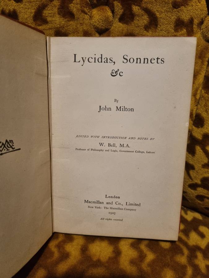 Milton - Lycidas, Sonnets