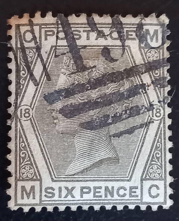 GB- SG 161, six pence,Plate 18, WM Imperial Crown