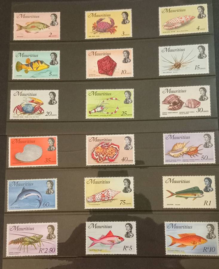 MAURITIUS,1969 Marine Life Definitive Set. SG: 382/99 MNH