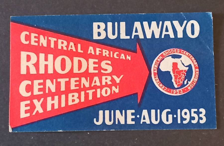 RHODESIA, BULAWAYO 1953 PUBLICITY LABEL FOR THE TRADE FAIR, SCARCE ITEM